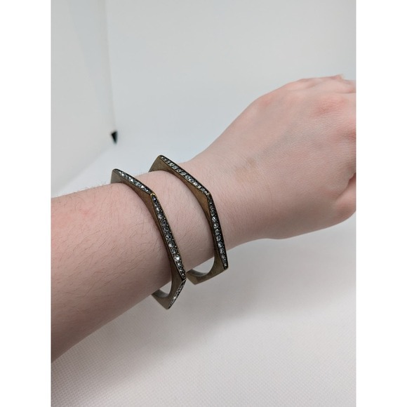 2 Chloe & Isabel Rhinestone Edgy Bangles - Picture 4 of 5